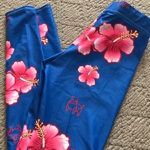 American Bully / Hawaiian flower leggings